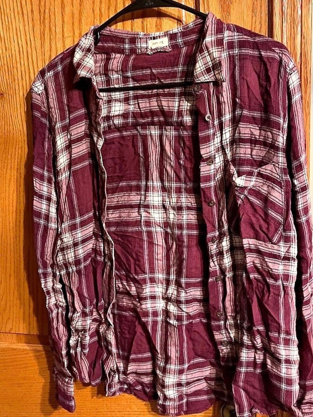 Garage Plaid Button Down Shirt in Purple & White Size Small